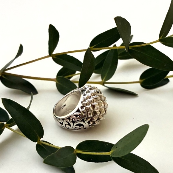 Lois Hill 925 Sterling Silver Dome Spike Ring - Picture 1 of 9